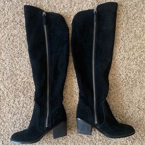 Over the knee black boots